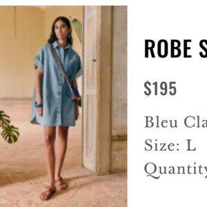 Sezane Denim Mini Button-up Sofia Dress